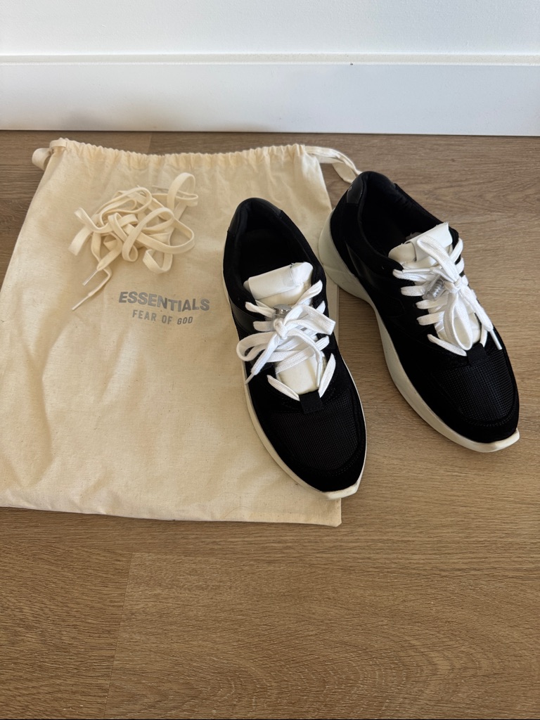 Fear Of God Essentials Black & White Low-Top Sneakers